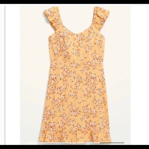 Old Navy Fit and Flare Floral Puff Sleeves Mini Dress - Picture 4 of 8